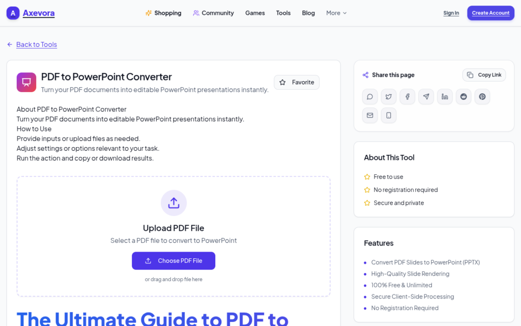 Convert PDFs to PowerPoint Slides for Free – The Ultimate Axevora PDF to PPT Guide